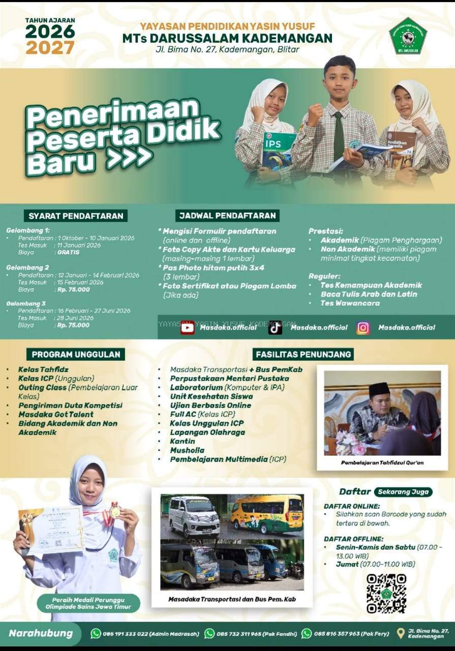 Telah Dibuka PPDB Tahun Ajaran 2026-2027